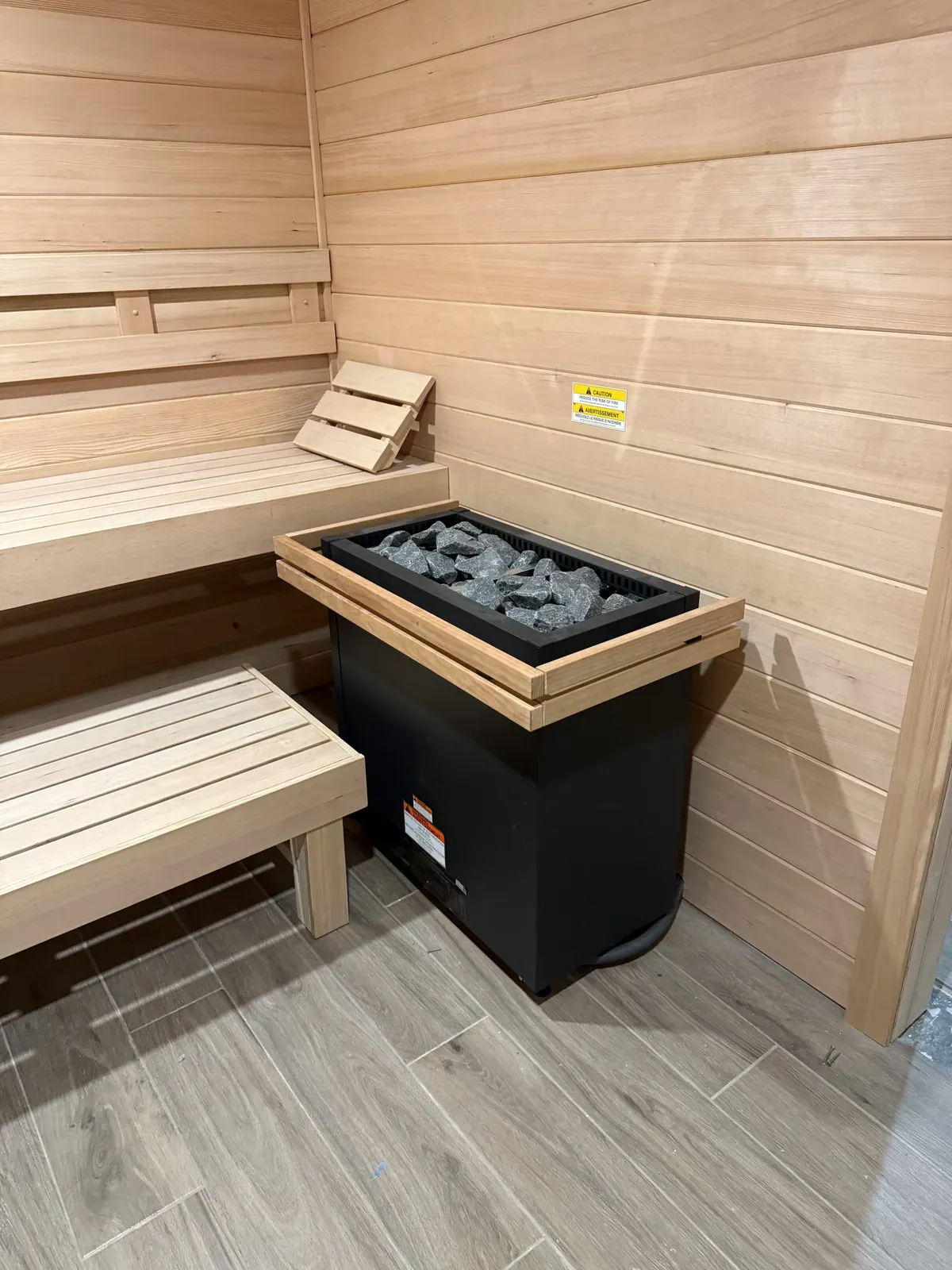 Harvia sauna heater installed by Saunas Plus